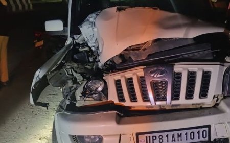 शाहजहांपुर में ट्रक-स्कॉर्पियो की टक्कर, पूर्व मंत्री की बेटियां घायल:जलालाबाद-कांठ रोड पर हुआ हादसा, पुलिस ने कब्जे में लिया ट्रक