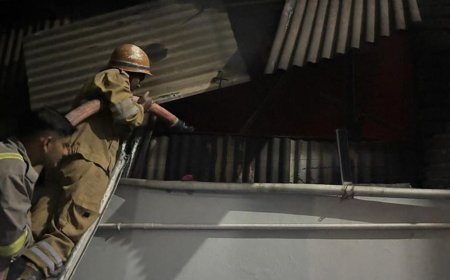 गाजियाबाद में फैक्ट्री में लगी भीषण आग:इंडस्ट्रियल एरिया में एविनिक्स डिजाइन कॉन्सेप्ट्स में 7 गाड़ियों ने आग पर काबू पाया