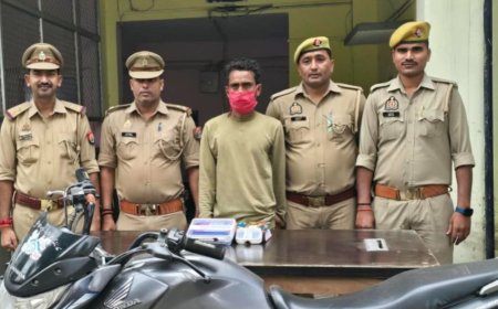 बहराइच में महिला की चेन छीनकर भागने का आरोपी गिरफ्तार:सोने की चेन और बाइक बरामद, सीसीटीवी से पहचान