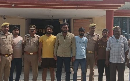 आजमगढ़ में सड़क जाम करने वाले 8 गिरफ्तार:टीकापुर तिराहे पर किया सड़क जाम और पुलिस से धक्का-मुक्की
