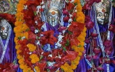 प्रयागराज के तीनों शक्तिपीठों में उमड़ी श्रद्धालुओं की भीड़:कहीं पालने की पूजा तो कहीं प्राचीन प्रतिमा, तीनों की अलग मान्यता