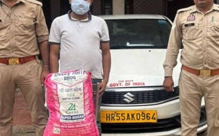 बागपत में गांजा तस्कर गिरफ्तार:7 किलो 820 ग्राम गांजा मिला, लग्जरी गाड़ी से हो रही थी तस्करी, 5 लाख अनुमानित कीमत