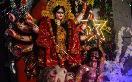 बडनपुर में सजा मां दुर्गा का पंडाल:9 दिनों तक पूजा अर्चना, 19वें दिन भंडारा फिर प्रतिमा विसर्जन होगा