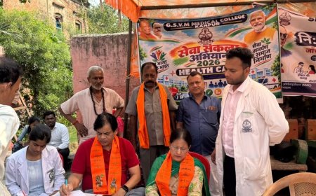 कानपुर में 103 चिकित्सा शिविर:आंबेडकर सेवा यात्रा के तहत आयोजन, 8 हजार मरीजों का परीक्षण