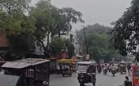 अम्बेडकरनगर में तेज हवा के साथ बारिश:खेतों में कटा पड़ा धान भीगा, खेतों में खड़ी फसल गिरने की आशंका