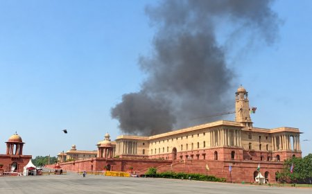 दिल्ली के नॉर्थ ब्लॉक में आग, दमकल ने पाया काबू