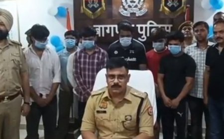 बीमा अधिकारी बनकर 1 करोड़ से ज्यादा की ठगी:बागपत में आठ आरोपी गिरफ्तार, 51 मामलों में दर्ज था नाम