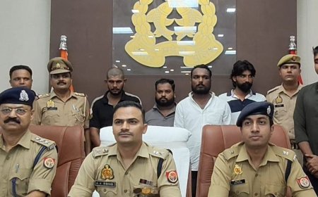 बिजनौर में फाइनेंस किस्त के नाम पर वसूली गैंग पकड़ा:मोबाइल ऐप से जानकारी जुटाकर धमकाते थे, 4 आरोपी गिरफ्तार