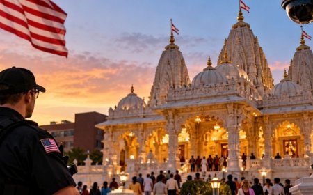 अमेरिका में मंदिरों की सुरक्षा पर ₹100 करोड़ खर्च होंगे:500 मंदिरों में निगरानी बढ़ेगी; इलिनॉय में मंदिर पर हमले की साजिश के बाद फैसला