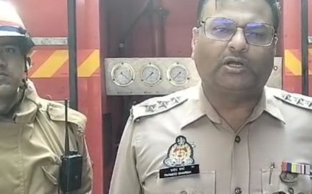 बुलंदशहर में टेक्सटाइल फैक्ट्री के ऑयल टैंक में आग:दमकल की मुस्तैदी से कोई जनहानि नहीं, टला हादसा