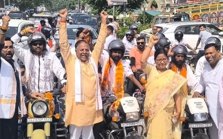 सेवा संकल्प यात्रा मैनपुरी से किशनी-कुसमरा के लिए रवाना:राज मैरिज होम में किया रात्रि विश्राम, 25 बाइकों पर 50 लोग शामिल