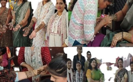 सेवा भारती की 150 महिलाओं ने रचाई मेंहदी:करवाचौथ के अवसर पर हुआ आयोजन