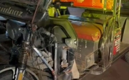 हमीरपुर में कार ने ई-रिक्शा और बाइक को मारी टक्कर:नशे में धुत ड्राइवर हिरासत में, बाल-बाल बचे ई-रिक्शा और बाइक सवार