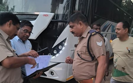 अयोध्या में परमिट खत्म बस सीज, 60-यात्री हाईवे पर उतारे:ARTO ने की कार्रवाई, महिला-बच्चों को घंटों करना पड़ा दूसरी बस का इंतजार