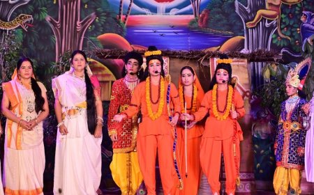 लखनऊ रामलीला में रामायण के कई प्रसंग मंचित:चित्रकूट, सीता हरण, राम-भरत मिलाप और बाली वध की लीलाएं दिखाई गईं