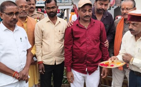 राम-परशुराम चौक का सुंदरीकरण:एलईडी स्क्रीन लगाने के लिए हुआ भूमि पूजन