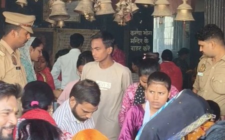 शारदीय नवरात्र की नवमी पर भक्तों ने कन्या पूजन किया:मंदिरों में मां का आशीर्वाद लिया, रामनवमी भी धूमधाम से मनी