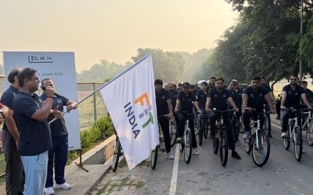 लखनऊ में FCI के साथ 'संडेज़ ऑन साइकिल' कार्यक्रम:5 किमी साइकिल रैली निकली, जुम्बा-योग भी हुआ; 1500 खिलाड़ी वर्चुअली जुड़े