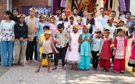 वाराणसी में कन्या पूजन आयोजित:भारत चेतना ट्रस्ट की पहल, बेटियों के शिक्षा सशक्तीकरण दिया संदेश