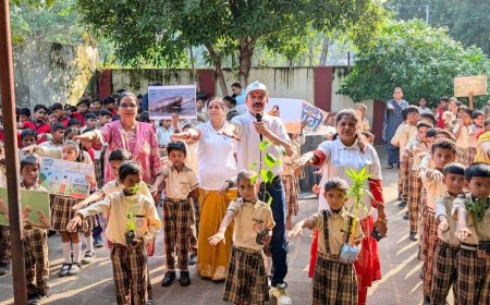 वाराणसी में प्रकृति की पाठशाला:कैंटोनमेंट बोर्ड प्राइमरी स्कूल के बच्चों ने सीखी पर्यावरण सुरक्षा