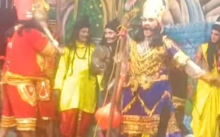 राम-रावण युद्ध का हुआ मंचन:कुंभकर्ण और मेघनाद के वध के बाद प्रभु राम ने मारा रावण