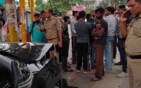 क्रेटा की टक्कर से दो छात्र घायल:हादसे के बाद चालक हिरासत में, पुलिस कर रही पूछताछ