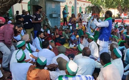 पीलीभीत में धान खरीद की शुरुआत नहीं:बर्बाद फसलों के मुआवजे और अन्य समस्याओं को लेकर भाकियू का अनिश्चितकालीन धरना शुरू