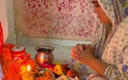 अंकित बालियान की पत्नी ने रखा करवा चौथ का व्रत:फोटो रखकर पूजा की, सीएम योगी से न्याय की गुहार लगाई