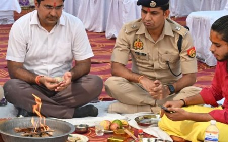 4 करोड़ से बनेगा स्थायी साइबर थाना:10 महीने में पूरा होगा निर्माण, डीएम-एसपी ने वैदिक मंत्रोच्चार के बीच किया भूमि पूजन