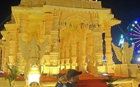 ग्रेटर नोएडा वेस्ट में अयोध्या जैसा राम मंदिर:रामलीला में रामलला भी विराजमान, लोग देखने आ रहे दूर-दूर से