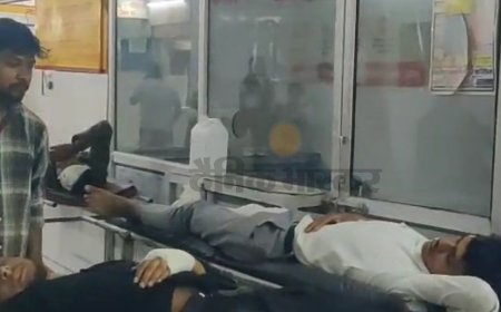 तेज रफ्तार ईको कार ने तीन युवकों को रौंदा:इटावा के एसएसपी चौराहा के पास हुआ हादसा, गंभीर हालत में सैफई रेफर