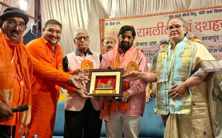 एलडीए कॉलोनी में रामलीला:दशहरा मेले, शोभायात्रा और रावण दहन, जय श्रीराम के उद्घोष से गूंजा मैदान