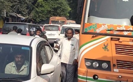 हमीरपुर में जाम में फंसी एंबुलेंस:रोडवेज बस चालकों की मनमानी से 10 मिनट तक फंसा रहा रास्ता