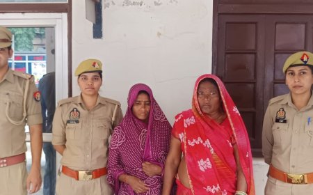 बांदा में चेन स्नेचिंग करने वाली दो महिलाएं गिरफ्तार:नवरात्र में भीड़ का फायदा उठाकर वारदात की फिराक में थी