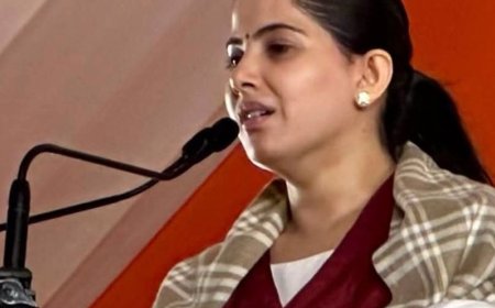 बलिया में जया किशोरी की कथा में उमड़े भक्त:खराब मौसम के बावजूद पंडाल फुल रहा, भजनों पर किया डांस
