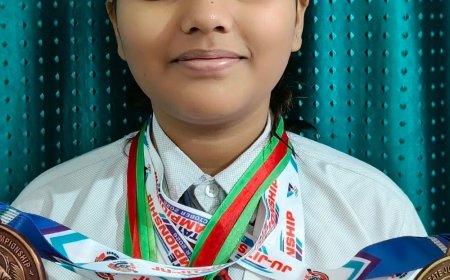 मुजफ्फरनगर के बेहड़ा अस्सा की आन्या सैनी बनी ‘गोल्डन गर्ल’:जू-जित्सु में चमकाया नाम, 13 साल की खिलाड़ी ने नोएडा में जीते गोल्ड और ब्रॉन्ज मेडल